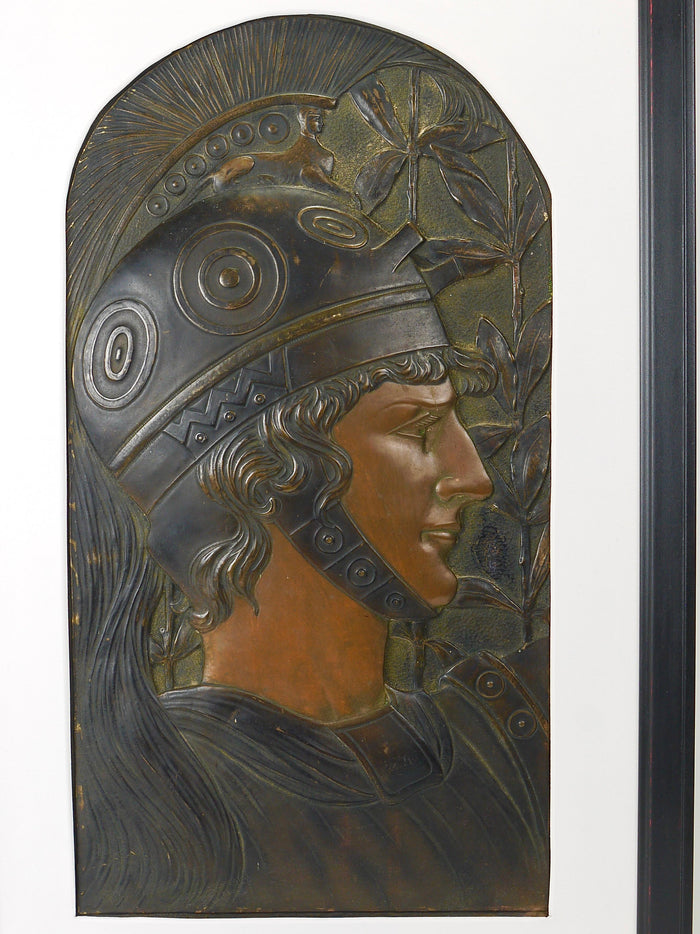 Vienna Secession Pair "Spartans“ Georg Klimt attr. Art Nouveau Relief Panels