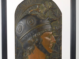 Paire de panneaux en relief « Spartans », Art nouveau Sécession viennoise, attribués à Georg Klimt