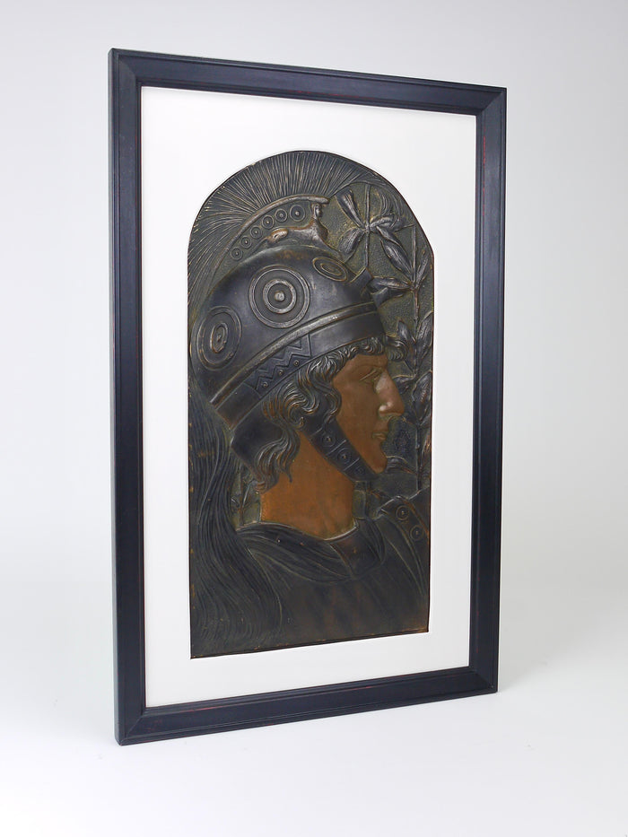Vienna Secession Pair "Spartans“ Georg Klimt attr. Art Nouveau Relief Panels