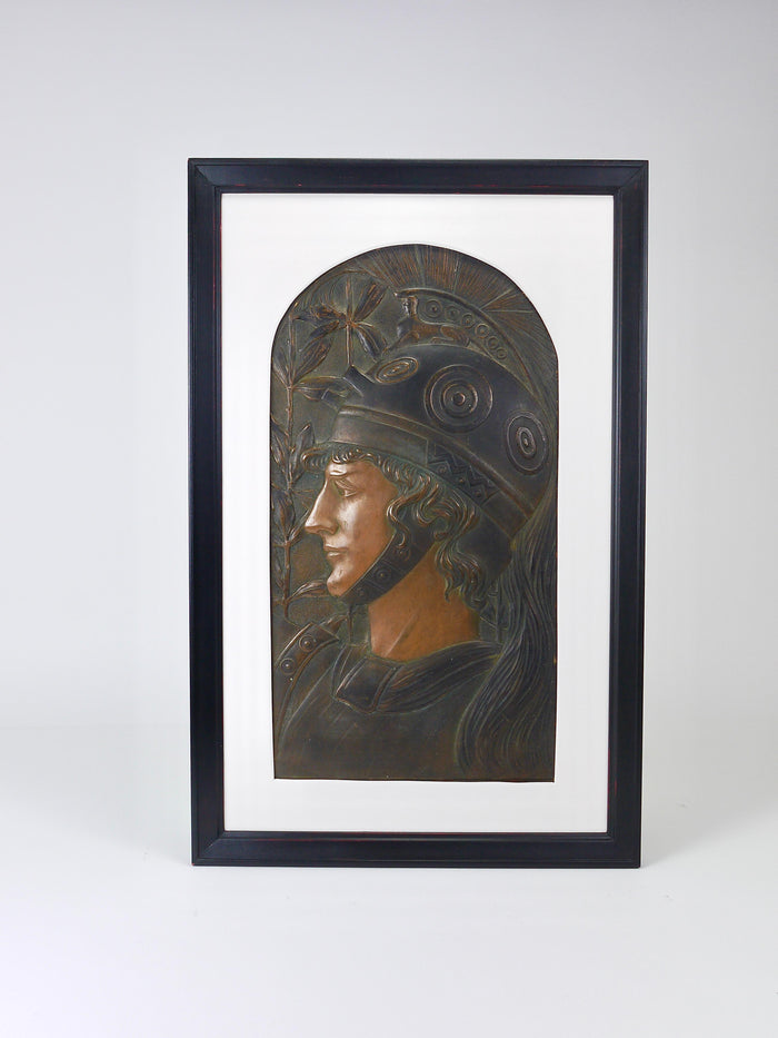 Vienna Secession Pair "Spartans“ Georg Klimt attr. Art Nouveau Relief Panels