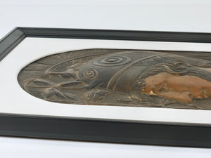 Paire de panneaux en relief « Spartans », Art nouveau Sécession viennoise, attribués à Georg Klimt