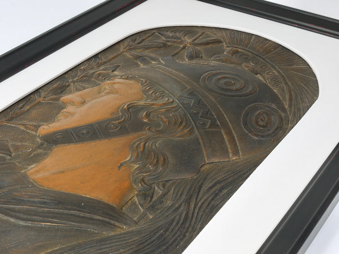 Vienna Secession Pair "Spartans“ Georg Klimt attr. Art Nouveau Relief Panels