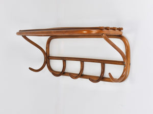 1900s Thonet Vienna Art Nouveau Secessionist Bentwood Wall Coat Rack, Austria