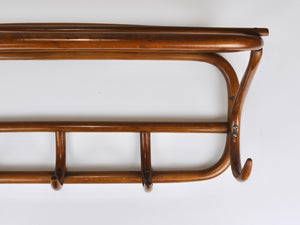 1900s Thonet Vienna Art Nouveau Secessionist Bentwood Wall Coat Rack, Austria