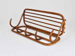 1900s Thonet Vienna Art Nouveau Secessionist Bentwood Wall Coat Rack, Austria