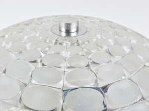 Peill & Putzer Large Round Op Art Glass Sconce, Wall Lamp, Flush Mount, 1970s