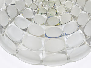 Peill & Putzer Large Round Op Art Glass Sconce, Wall Lamp, Flush Mount, 1970s