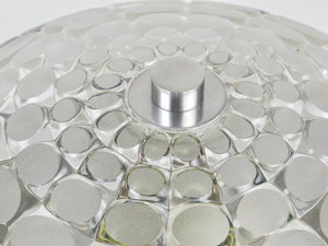 Peill & Putzer Large Round Op Art Glass Sconce, Wall Lamp, Flush Mount, 1970s
