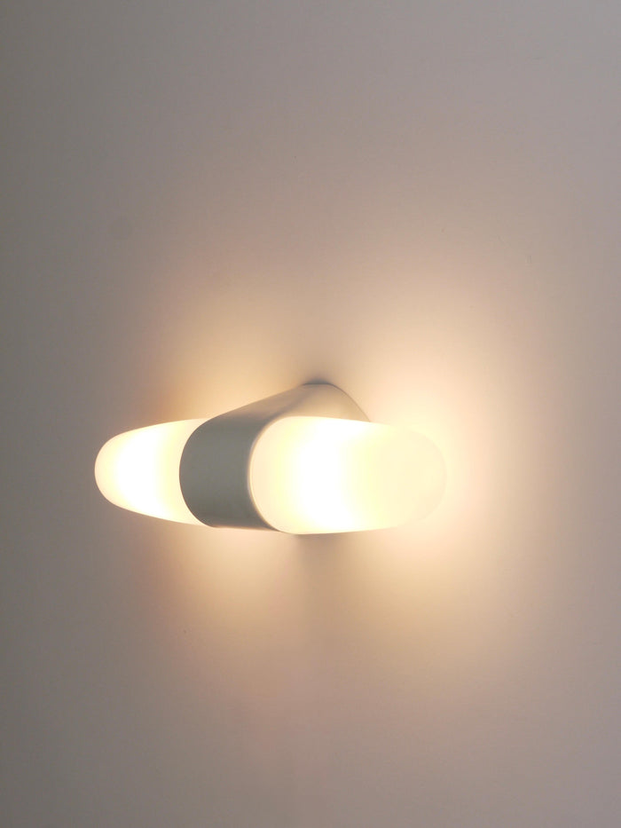 Wilhelm Wagenfeld Bauhaus White Double Sconce Wall Light, Germany, 1950s