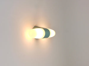 Aplique doble Wilhelm Wagenfeld Bauhaus en turquesa, Alemania, años 50