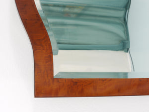 Early Biedermeier Large Antique Pearwood Shield Wall Mirror, Vienna, 1820s
