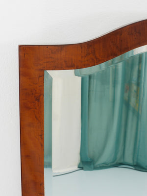 Early Biedermeier Large Antique Pearwood Shield Wall Mirror, Vienna, 1820s
