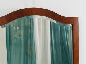 Early Biedermeier Large Antique Pearwood Shield Wall Mirror, Vienna, 1820s