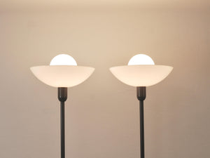 2 Postmodern 1980s Memphis Style Uplighter Floor Lamps, Torchiere, Italy, 1980s