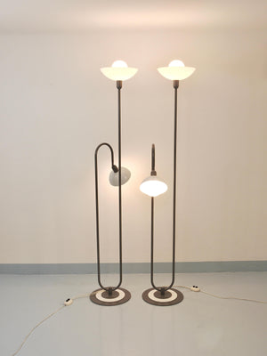 2 Postmodern 1980s Memphis Style Uplighter Floor Lamps, Torchiere, Italy, 1980s