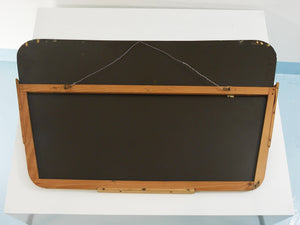 Grande specchio da parete trapezoidale dorato con motivo a diamanti incisi, Austria, 195