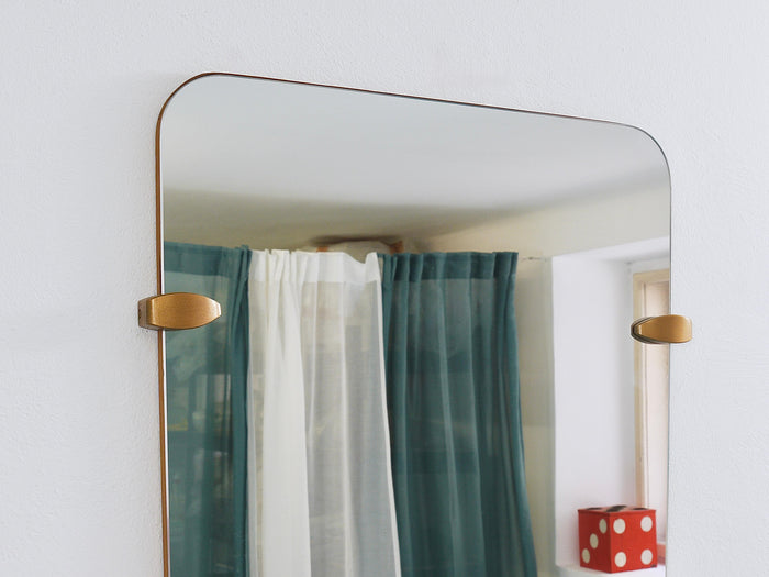 Large Trapezoidal Mid-Century Full-Length Wall Mirror, Vienna, Austria, 1950s