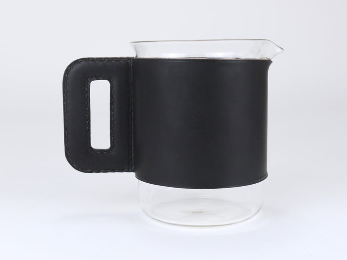 Carl Auböck Martini Set Black Leather Pitcher & Glasses, Austria, 1950s