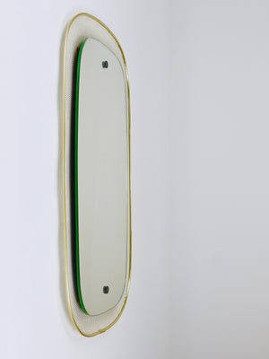 Espejo de pared Mid-Century Vereinigte Werkstätten, metal Rigitulle y latón, Alemania