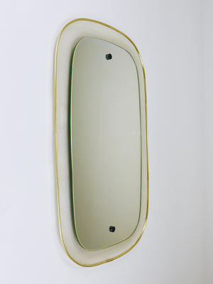 Espejo de pared Mid-Century Vereinigte Werkstätten, metal Rigitulle y latón, Alemania