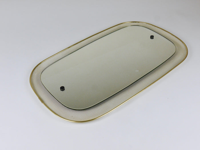 Espejo de pared Mid-Century Vereinigte Werkstätten, metal Rigitulle y latón, Alemania