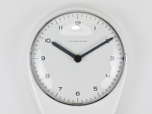 Max Bill White Wall Clock & Timer Mid-Century Modern, Junghans Germany, 1950s