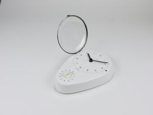 Max Bill White Wall Clock & Timer Mid-Century Modern, Junghans Germany, 1950s