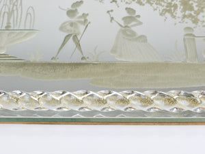 Ercole Barovier Swirl Murano Glass Mirror Serving Tray, Venice, 1940s