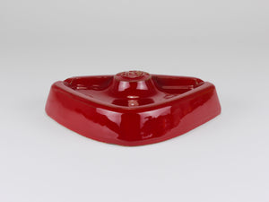 Alfa Romeo Red Ceramic Ashtray, Relief Logo, CNF Nicola Fasano, Italy, 1970s