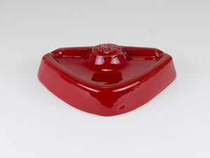 Alfa Romeo Red Ceramic Ashtray, Relief Logo, CNF Nicola Fasano, Italy, 1970s