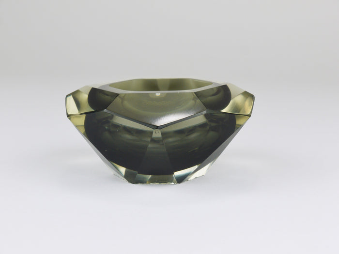 Mandruzzato Sommerso Faceted Diamond Caviar Bowl, Murano Glass, Italy, 1960s