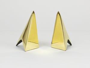 Pair Carl Auböck Minimalist Rocket Brass Bookends #3846, Vienna, Austria