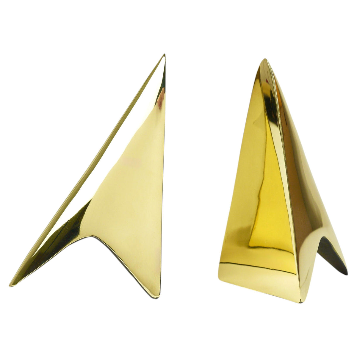 Pair Carl Auböck Minimalist Rocket Brass Bookends #3846, Vienna, Austria