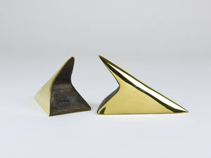 Pair Carl Auböck Minimalist Rocket Brass Bookends #3846, Vienna, Austria