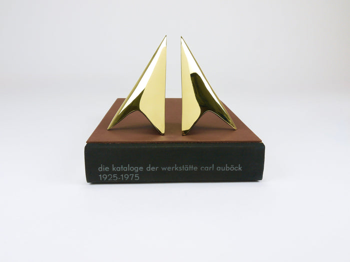 Pair Carl Auböck Minimalist Rocket Brass Bookends #3846, Vienna, Austria