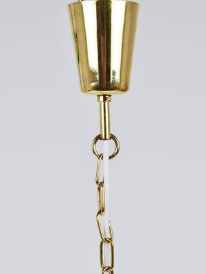 Suspension Mid-Century J.T. Kalmar Vienna en laiton et tube de verre texturé, Autriche