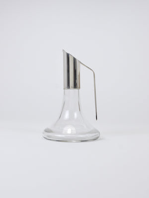 Caraffa, decanter, brocca Riedel Mesa Elegant in argento e cristallo, Italia, anni 1980