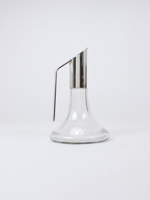 Caraffa, decanter, brocca Riedel Mesa Elegant in argento e cristallo, Italia, anni 1980
