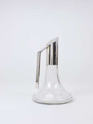 Caraffa, decanter, brocca Riedel Mesa Elegant in argento e cristallo, Italia, anni 1980