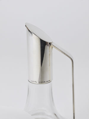Caraffa, decanter, brocca Riedel Mesa Elegant in argento e cristallo, Italia, anni 1980