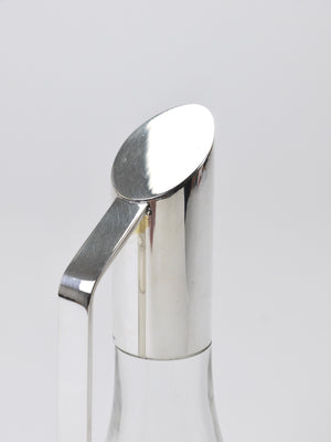 Caraffa, decanter, brocca Riedel Mesa Elegant in argento e cristallo, Italia, anni 1980