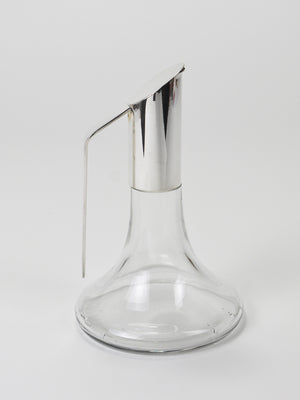 Caraffa, decanter, brocca Riedel Mesa Elegant in argento e cristallo, Italia, anni 1980