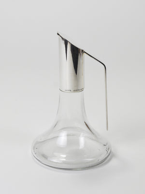 Caraffa, decanter, brocca Riedel Mesa Elegant in argento e cristallo, Italia, anni 1980