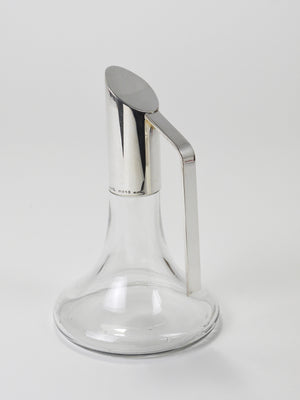 Caraffa, decanter, brocca Riedel Mesa Elegant in argento e cristallo, Italia, anni 1980