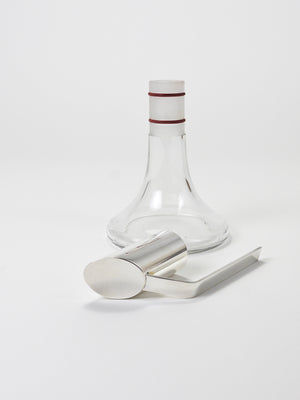 Caraffa, decanter, brocca Riedel Mesa Elegant in argento e cristallo, Italia, anni 1980