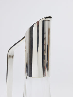 Caraffa, decanter, brocca Riedel Mesa Elegant in argento e cristallo, Italia, anni 1980