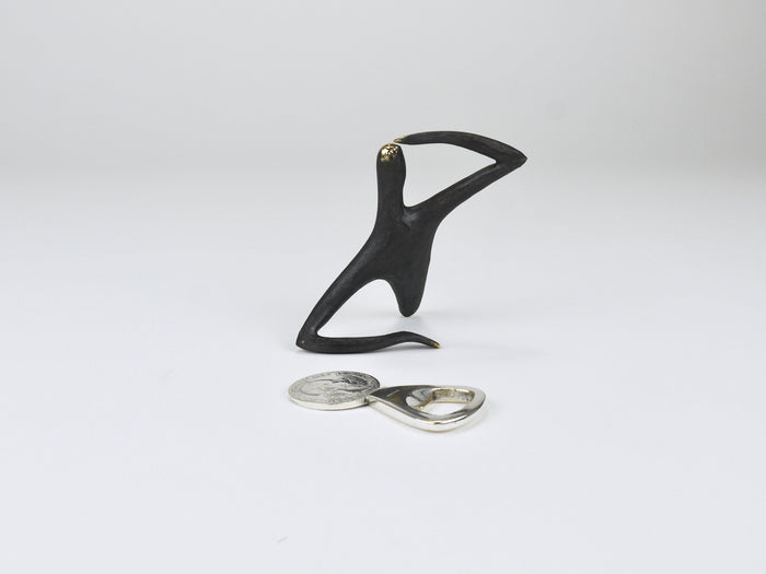 Carl Auböck Silvered Brass Bottle Opener, Habsburg 2 Florin Coin, Austria 1950