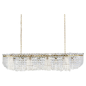 J.T. Kalmar Zeppelin crystal and brass chandelier, Vienna, 1950s