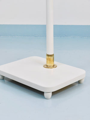 1920s Art Nouveau White & Brass Valet Jugendstil Clothing Stand, Vienna, Austria