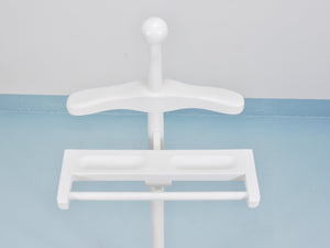 1920s Art Nouveau White & Brass Valet Jugendstil Clothing Stand, Vienna, Austria